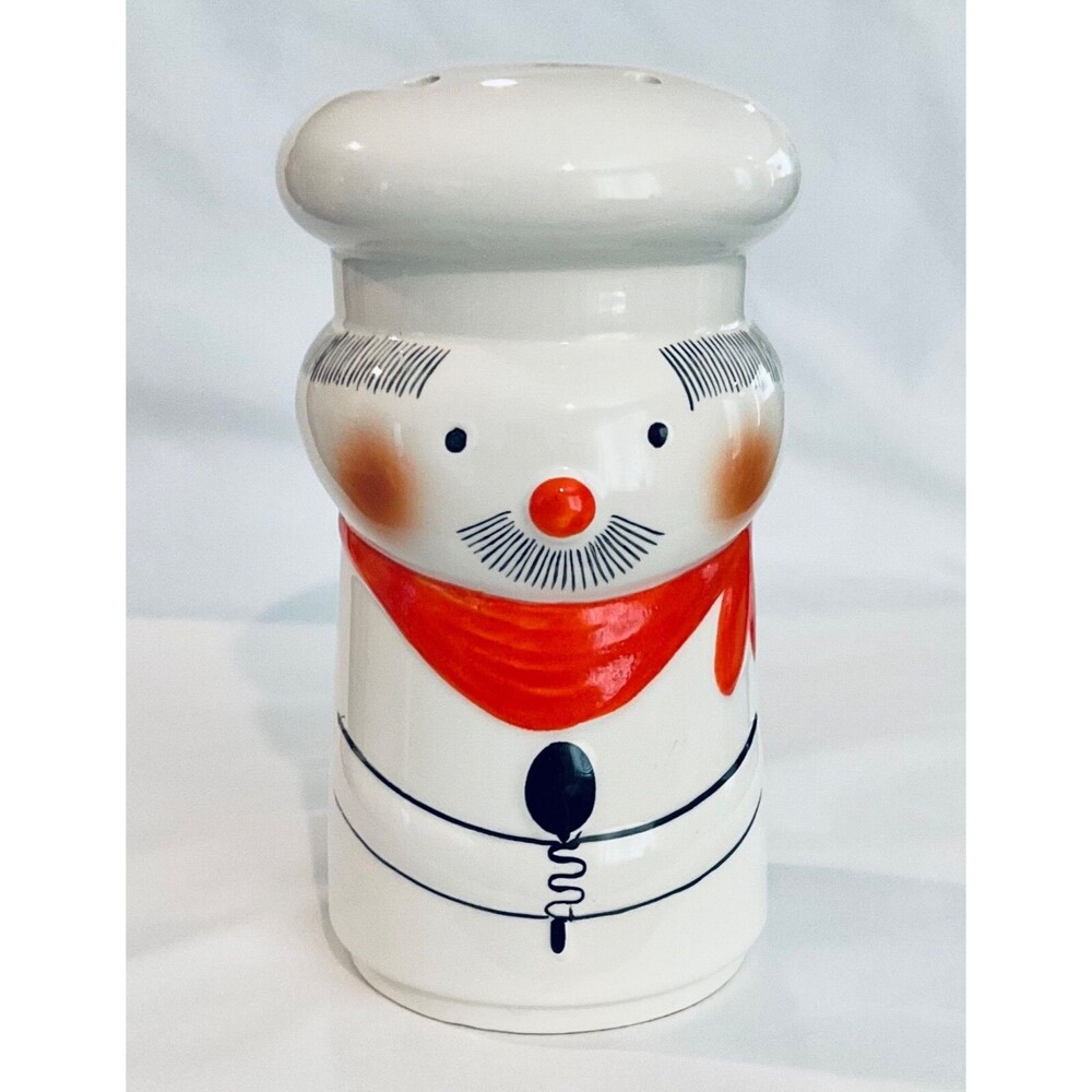 Parmesan Cheese Shaker Happy Chef Japan 6.75” Tall Ceramic Porcelain Vintage